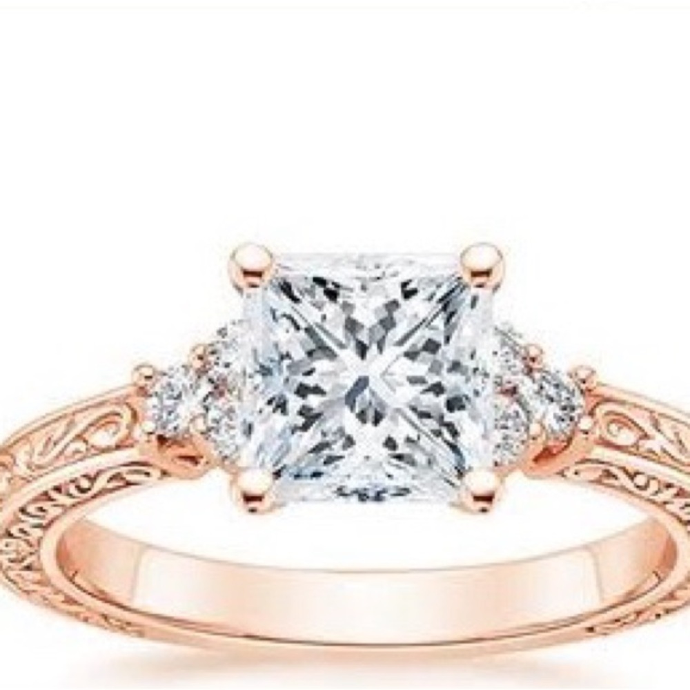 14K Rose Gold Diamond Ring - Size 7